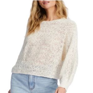 Billabong Sun Dazed Slub Cotton Blend Sweater in Salt Crystal, Size Medium